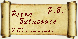 Petra Bulatović vizit kartica